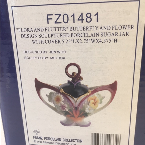 Franz Collection “Floral and Flutter” Sugar Jar - Picture 5 of 8